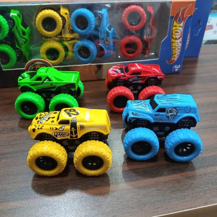 Pack Of 4 - Monster Wheel Car Toy