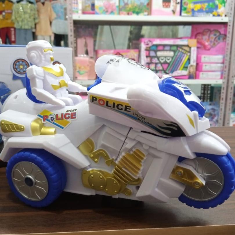 Police Transpower Motorcycle & Robot Toy