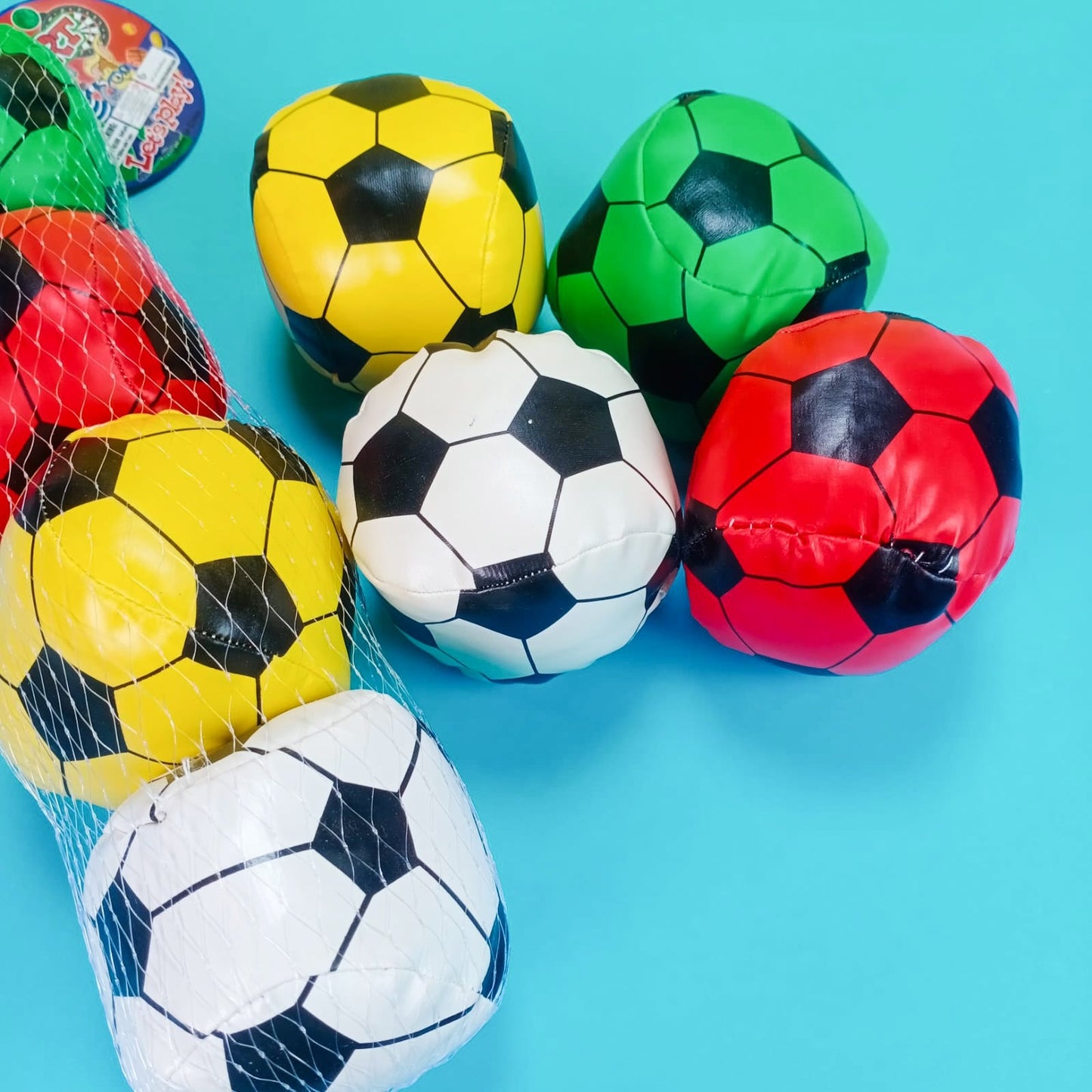 Pack of 4 Colourful Soccer Football Stress Ball