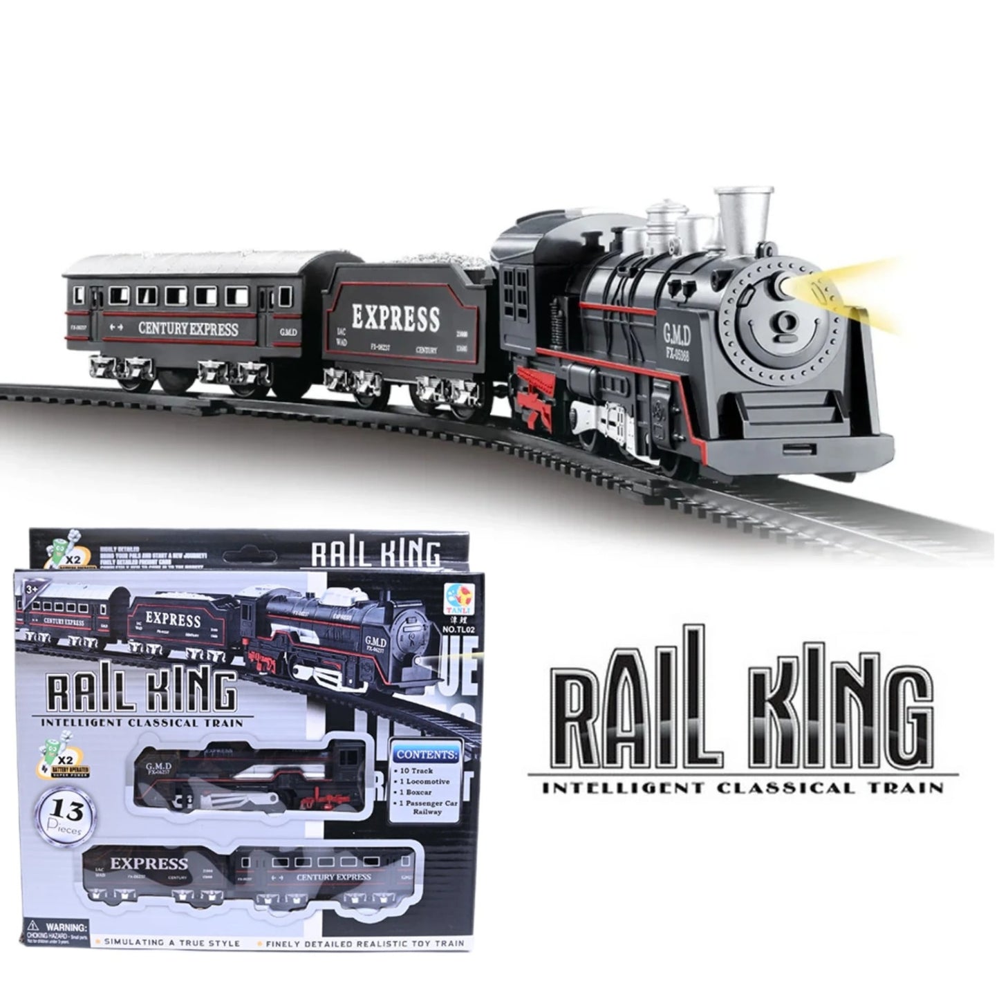 13Pcs Black Rail Track Train Toy