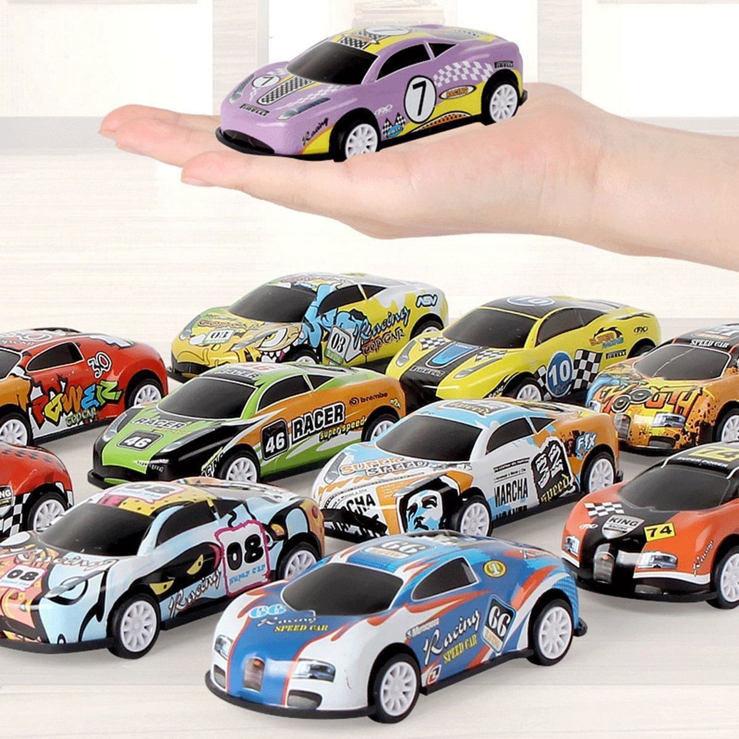 Pack of 10 - Metal Model Racing Car