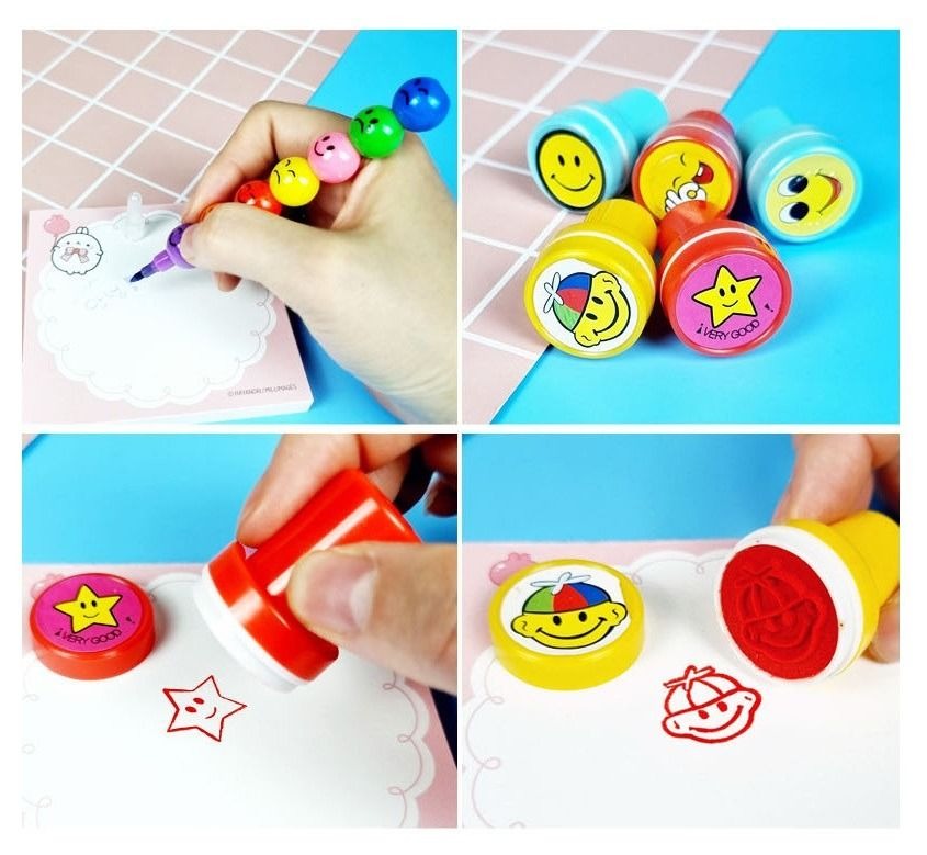 7Colour Bullet Marker & 2 Stamps Set