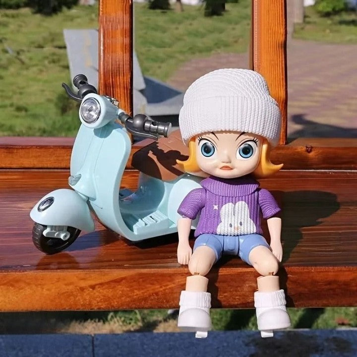 360° Rotating Light & Music Electric Scooter Doll