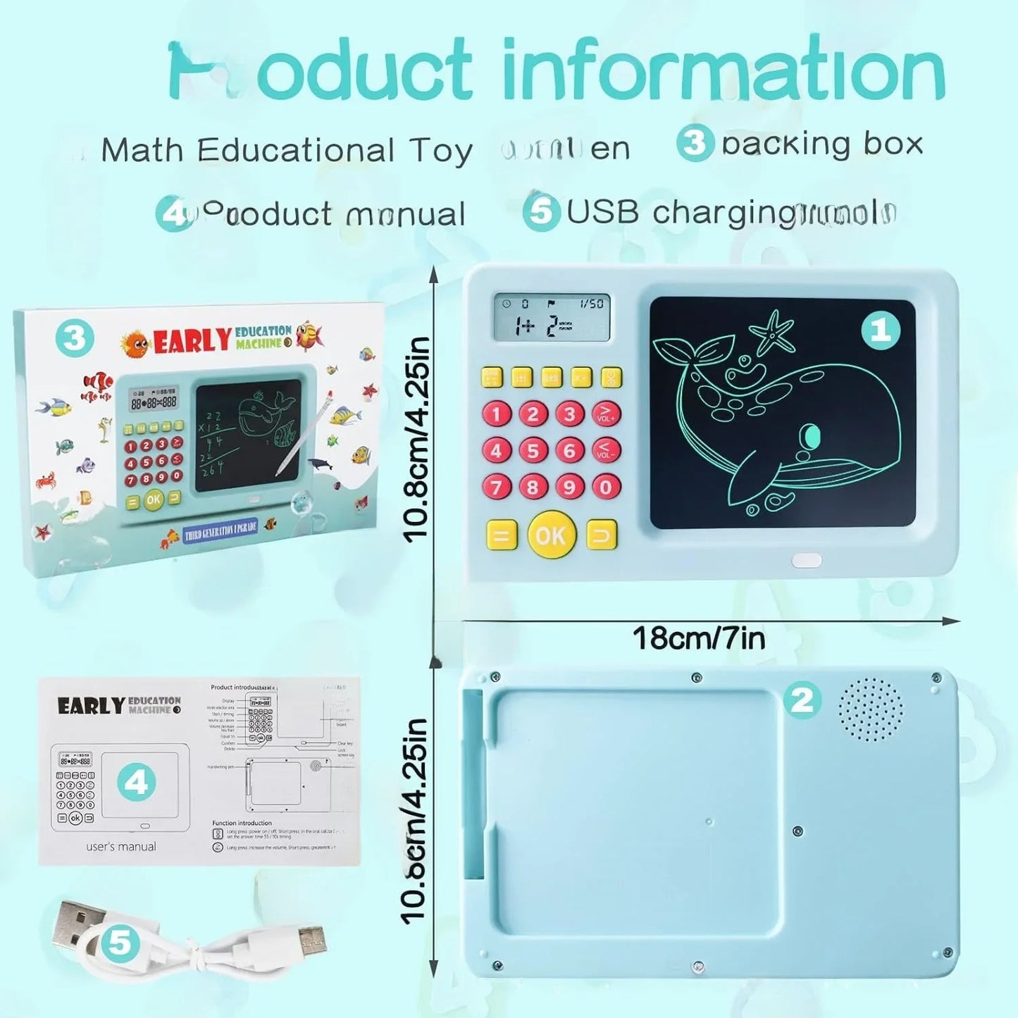 Learning Education Mathematical Games & Writing Tablet