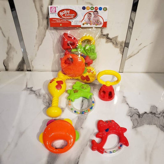 Pack of 5 - Plastic Baby Rattle Set