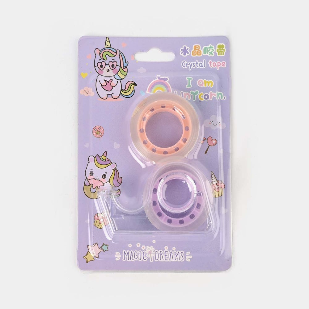 Pack of 2 Crystal Tape with Mini Tape Cutter