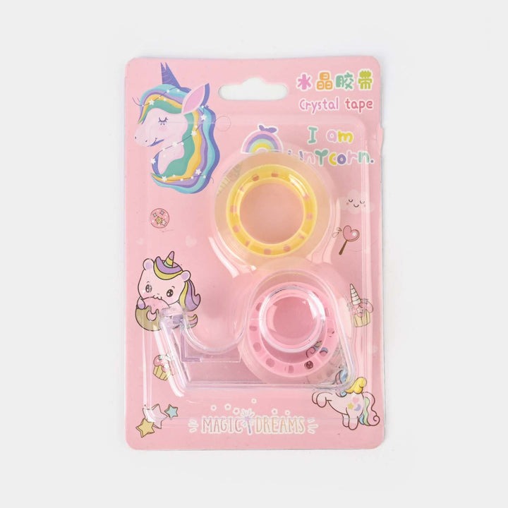 Pack of 2 Crystal Tape with Mini Tape Cutter